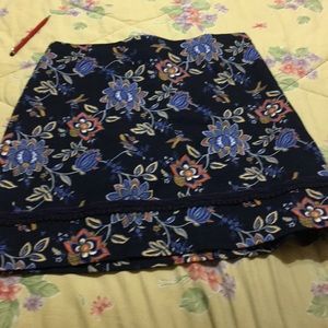 Navy floral skirt
